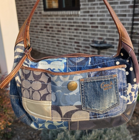 Coach Handbags - Coach Patchwork Denim Ergo Shoulder Bag